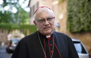 Cardinal Baltazar Enrique Porras Cardozo of Merida, Venezuela takes possession of St. John the Evangelist Church in Rome, Italy on June 12, 2017. Daniel Ibanez/CNA